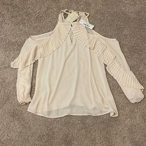 Brand new with tags: white/cream cold shoulder top